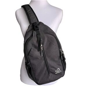 WATERFLY Crossbody Sling Backpack Travel Hiking Chest Bag Daypack Gorpcore Black